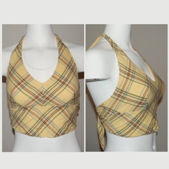 Abercrombie & Fitch Tops - NWOT Abercrombie & Fitch, Yellow Plaid Tieback Halter Top, Women Size S